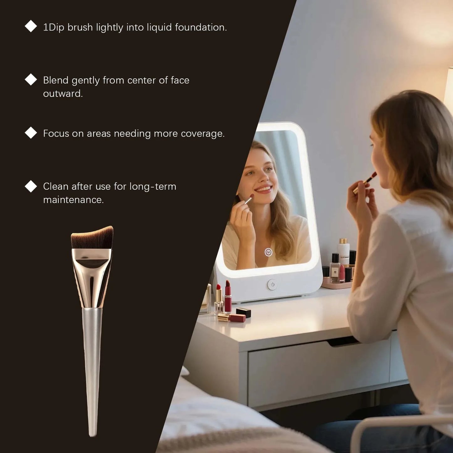 Flawless Foundation Brush – Soft, High Powder Absorption