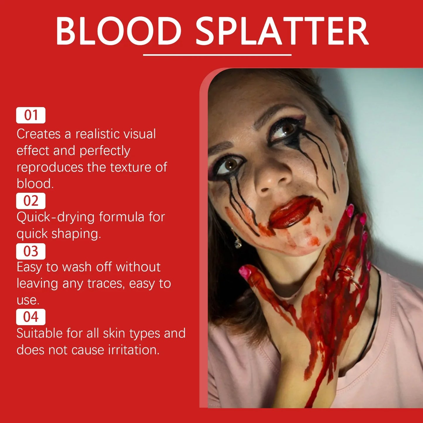 Halloween Fake Blood Spray – Zombie Vampire Wound Makeup