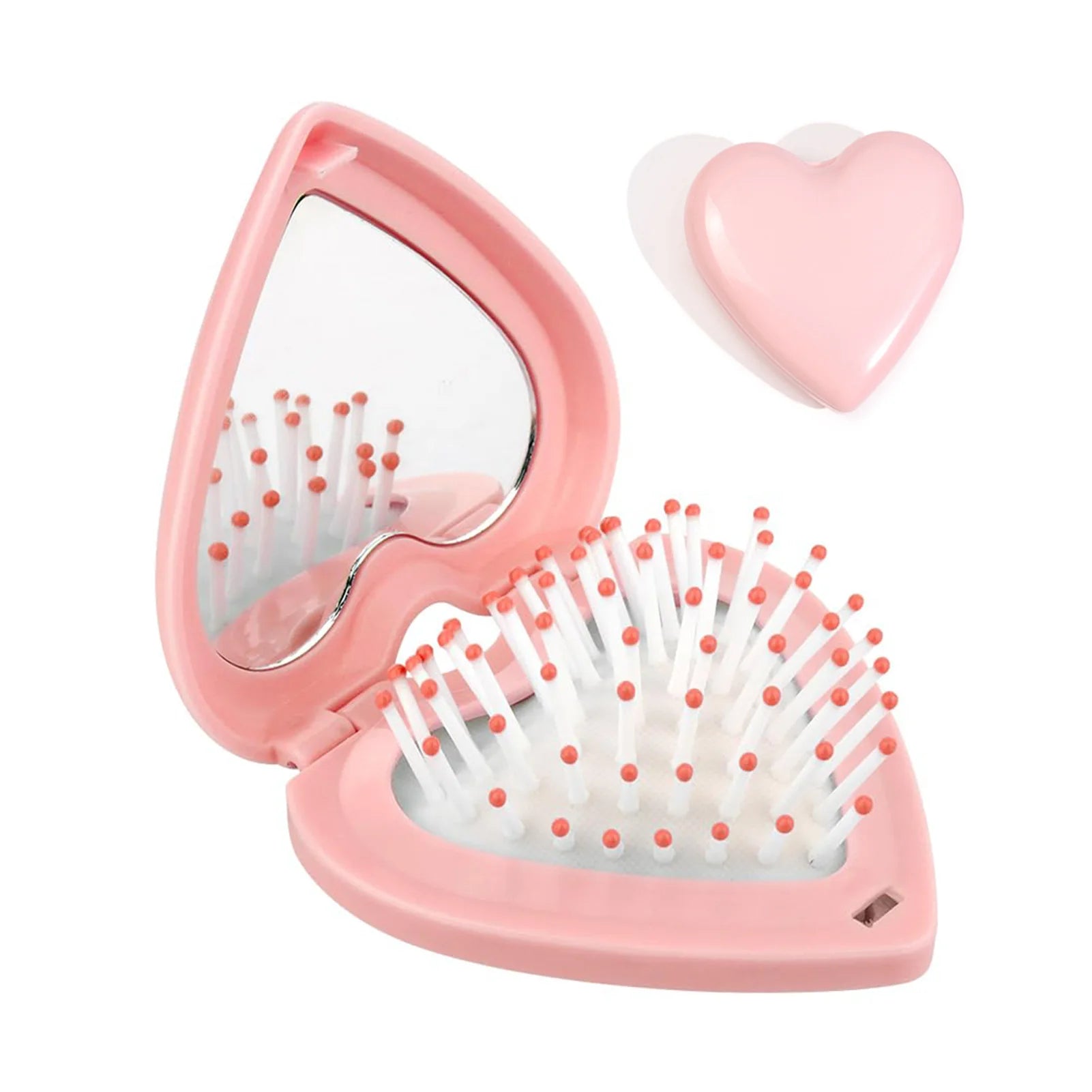 Small Size Hair Comb With Folding Mirror Traveling Portable Massage Folding Comb Women Girl Hair Brush Styling Tools Peaceful Pleasures Health and Wellness