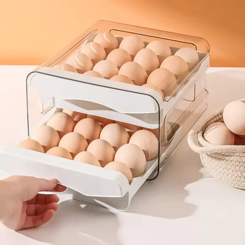 Double Layer Egg Storage Container | Fridge Organizer & Drawer