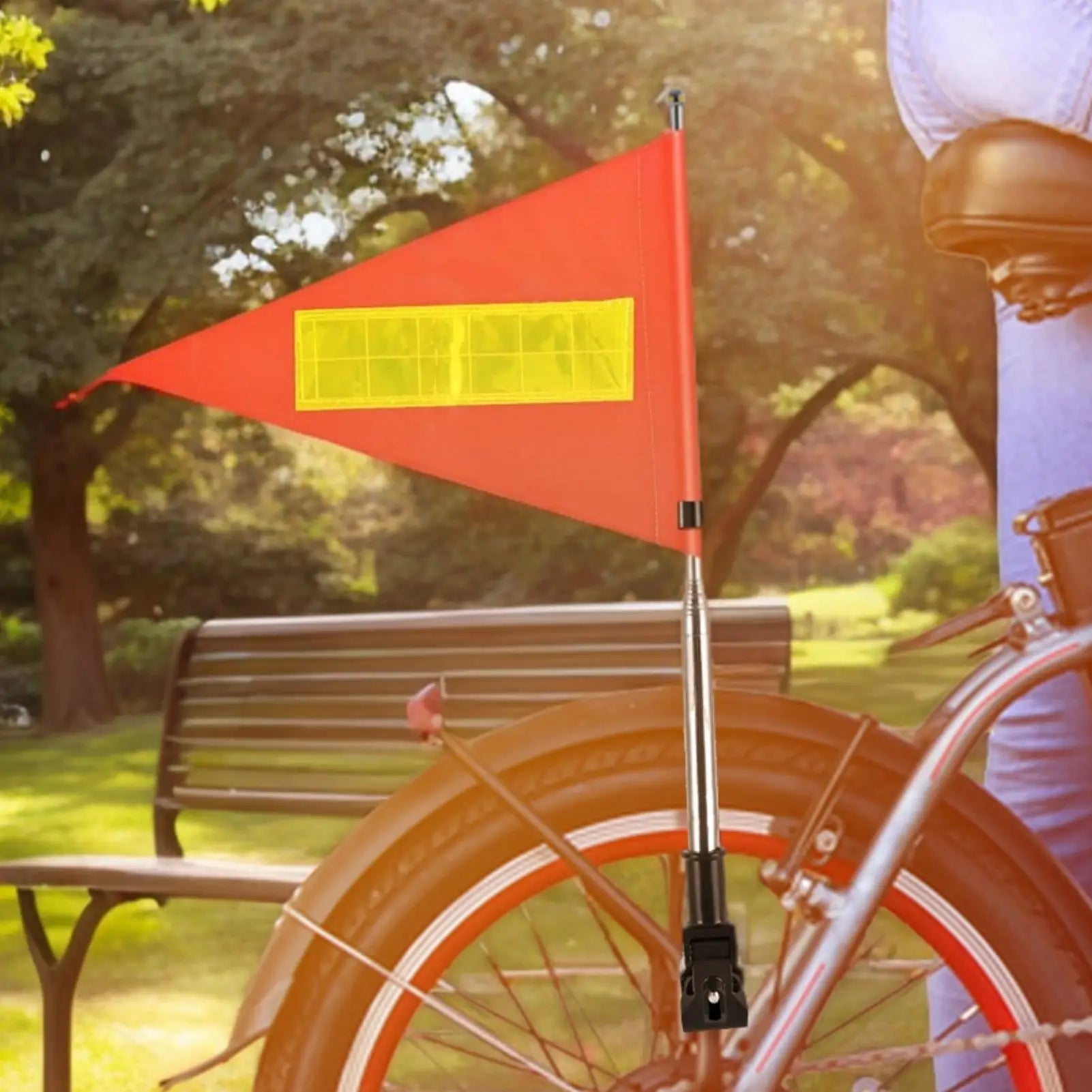 Reflective Bike Safety Flag Set with Telescopic Pole Bike Safety Flag Peaceful Pleasures Health and Wellness