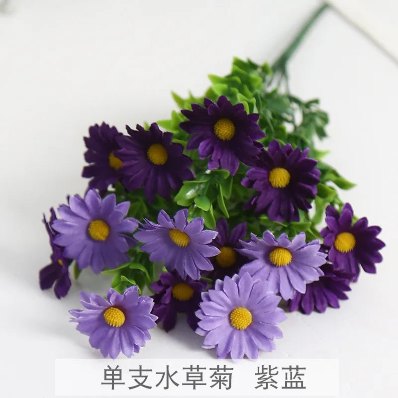 15-Head Faux Silk Daisy Bouquet | Wedding & Home Decor