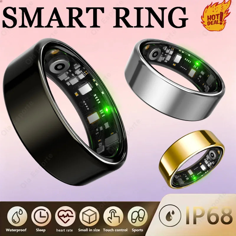 2026 New Smart Ring Men Women, Heart Rate Blood Oxygen and Sleep Monitor Smartring IP68 & 5ATM Waterproof, Multi-sport Mode Ring Peaceful Pleasures Health and Wellness