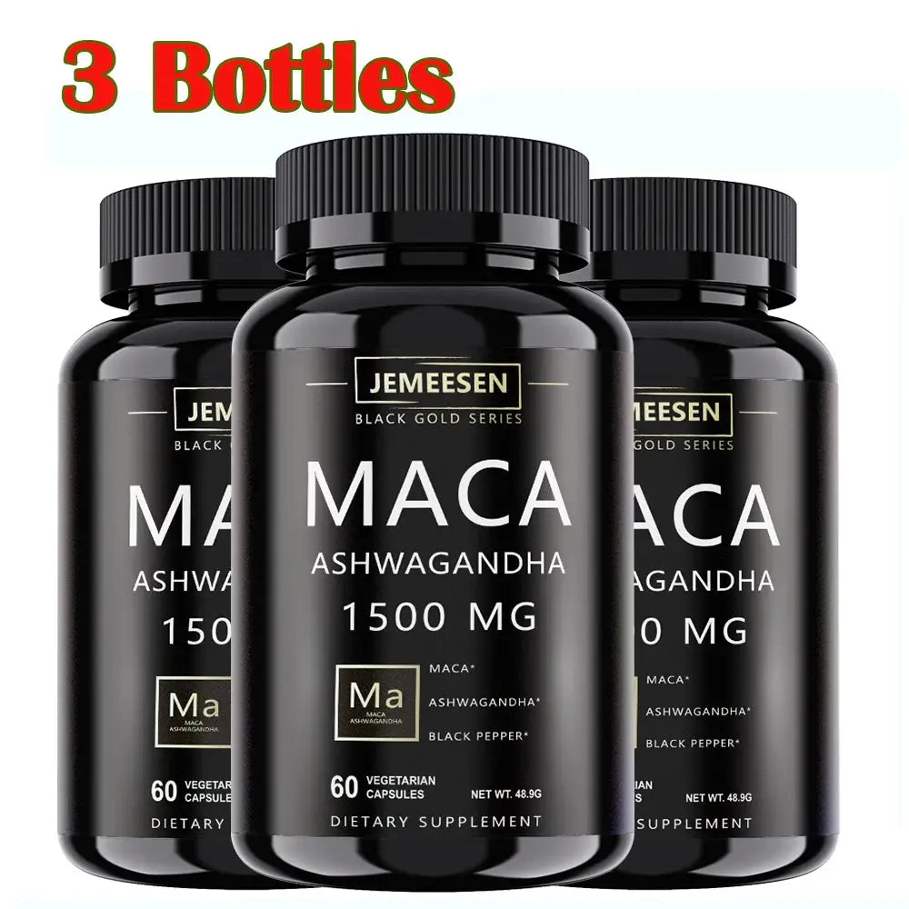 JEMEESEN Male Enhancing Supplement - Ashwagandha & Maca Peaceful Pleasures Health and Wellness 3 bottles