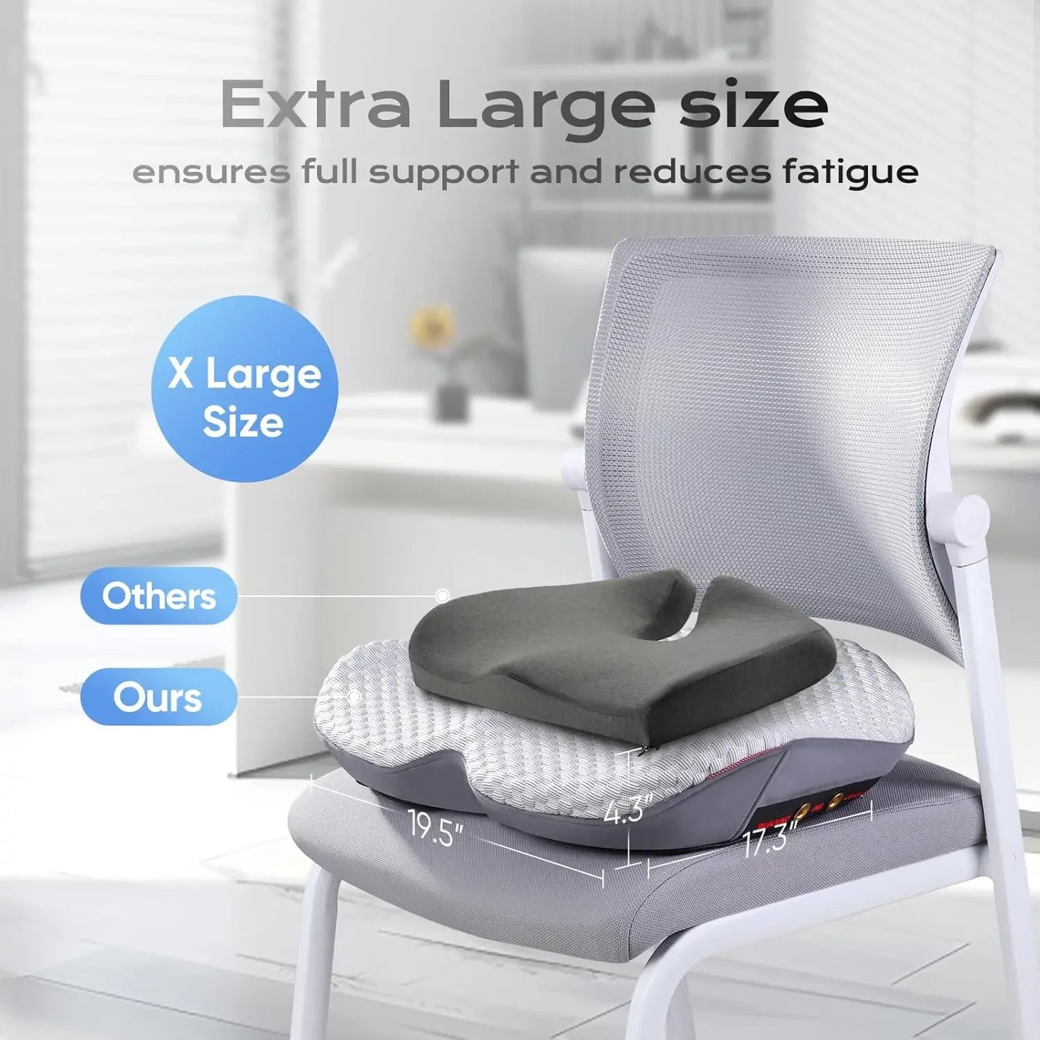 Ergonomic Memory Foam Seat Cushion – Tailbone, Hip & Thigh Relief Peaceful Pleasures Health and Wellness