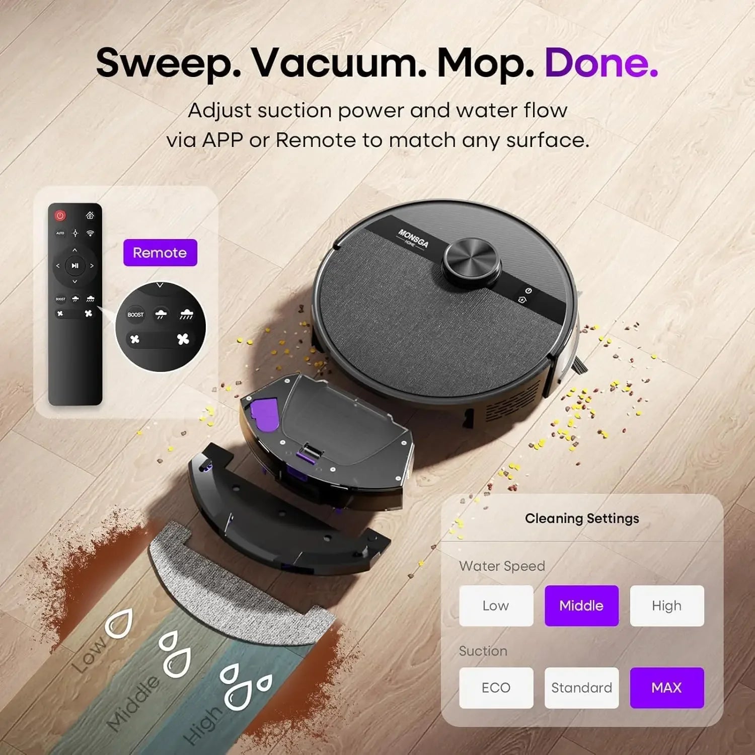 Robot Vacuum Mop Combo with Lidar Navigation, 7000Pa Suction, 180min Runtime, App Control for Hard Floors and Carpets Peaceful Pleasures Health and Wellness