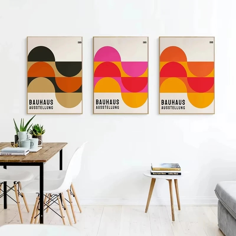 Modern Minimalist Bauhaus Exhibition Geometric Posters work Canvas Prints Abstract Painting Living Room Murals Home Decor Peaceful Pleasures Health and Wellness