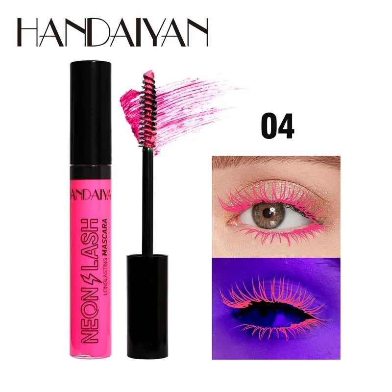 Neon Fluorescent Mascara – Waterproof, Fast Dry, Curling & Lengthening