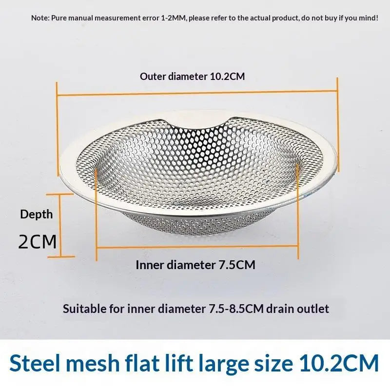 Stainless Steel Sink Drain Strainer Set | 3 Sizes Fine Mesh Sink Drain Strainer Peaceful Pleasures Health and Wellness M Silver