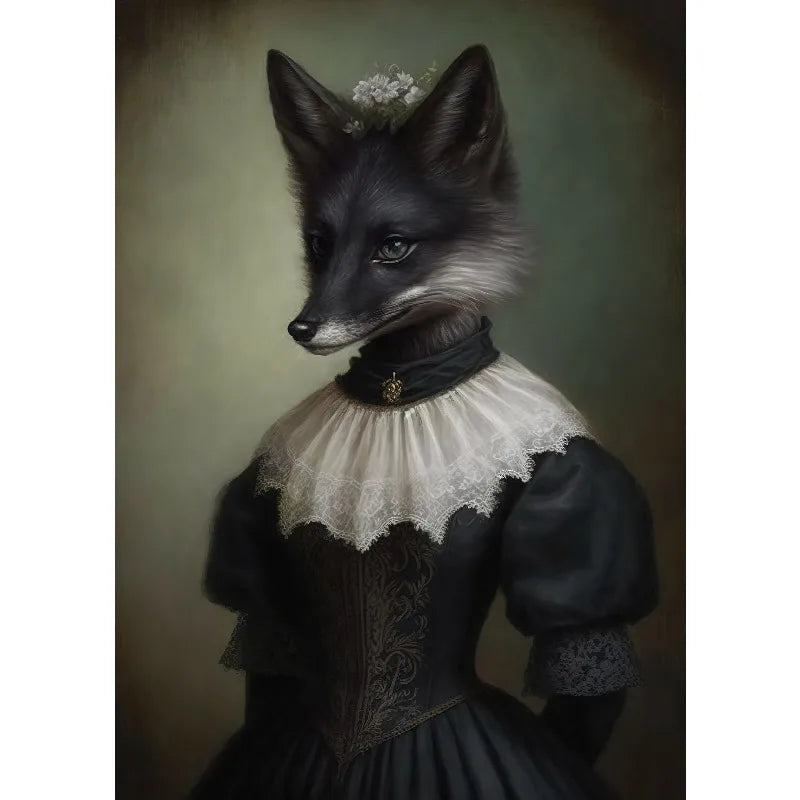 Victorian Dark Academia Witch Gothic Animals Raven Bat Rat King Black Cat Poster Canvas Painting Wall Art Pictures Home Decor Peaceful Pleasures Health and Wellness 13 40x50cm Unframed