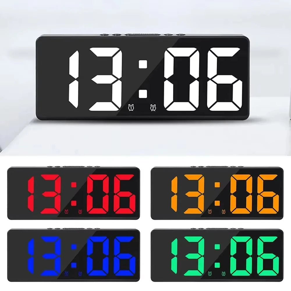 Multifunctional Large LED Digital Alarm Clock Color Nightlight Temperature Calendar Electronic Backlight Home Decor Peaceful Pleasures Health and Wellness