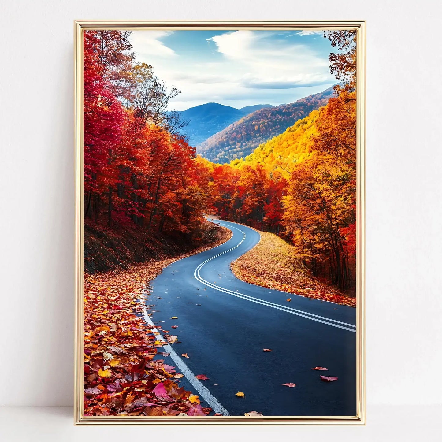 Autumn Forest Path Canvas Print | Golden Leaves Wall Art