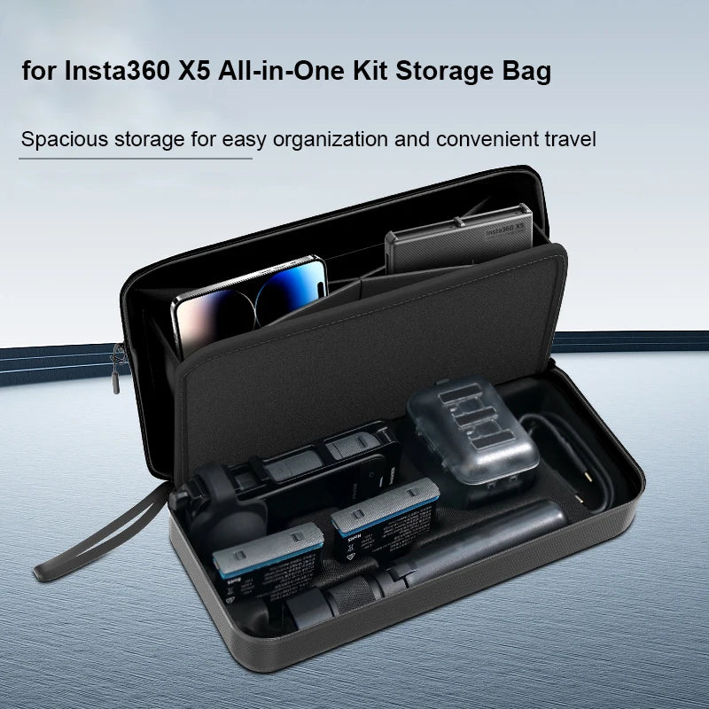 Carrying Case For Insta360 X5 All-In-One Kit Hardshell Storage Bag 900D Waterproof Fabric Carrying Case For Insta360 X5 Parts Peaceful Pleasures Health and Wellness