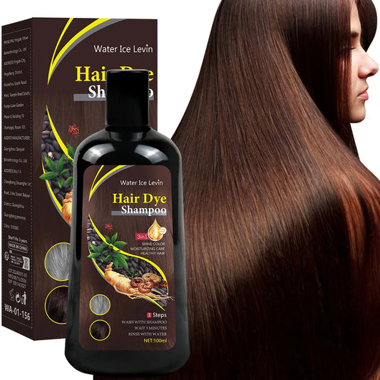3-in-1 Dark Brown Hair Color Shampoo | Herbal, 100ML Hair Color Shampoo Peaceful Pleasures Health and Wellness