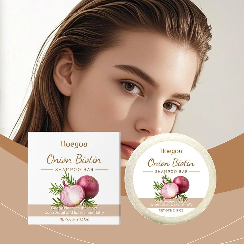 1/2PCS Onion and Biotin Shampoo Soap 60g, Suitable for All Hair Types, Moisturizing and Smoothing, Rich in Rosemary Extract Peaceful Pleasures Health and Wellness