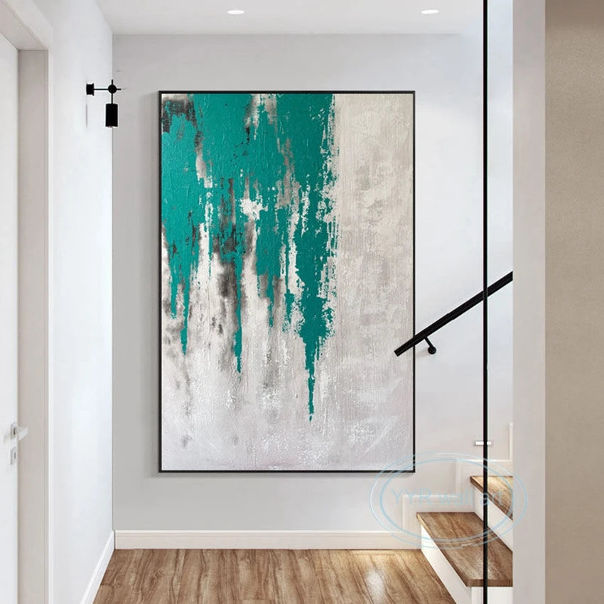 Nordic Abstract Hand-Painted Oil Painting Wall Art Canvas Abstract Canvas Painting Peaceful Pleasures Health and Wellness
