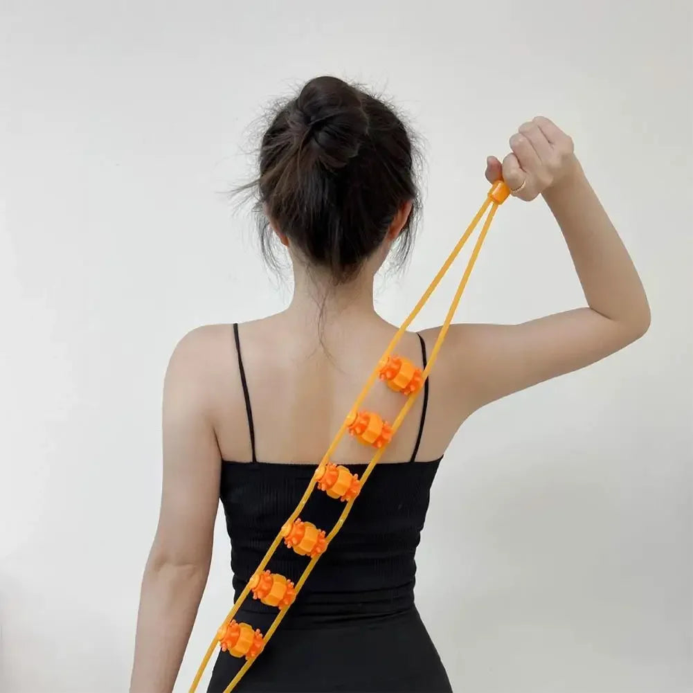 Back & Shoulder Massage Roller – Pull Strip Ball Massager Massage Roller Peaceful Pleasures Health and Wellness