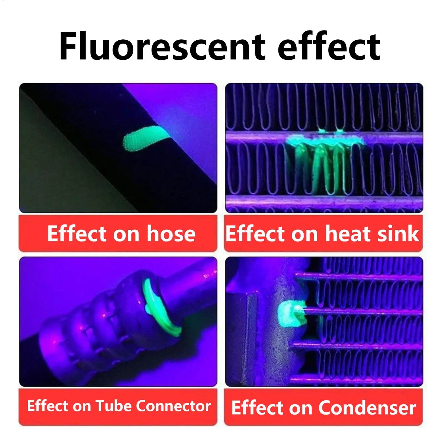 Auto Fluorescent Leak Detection Auto Air Conditioning R134a Refrigerant Gas Freons AC Leak Test Detector Repair Tool UV Dye Peaceful Pleasures Health and Wellness