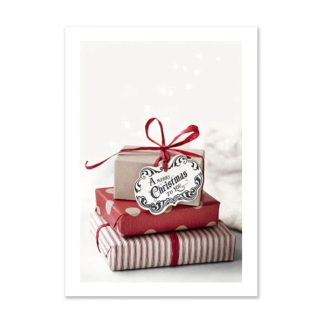 Christmas Deer & Squirrel Snow Scene Canvas Wall Art Print
