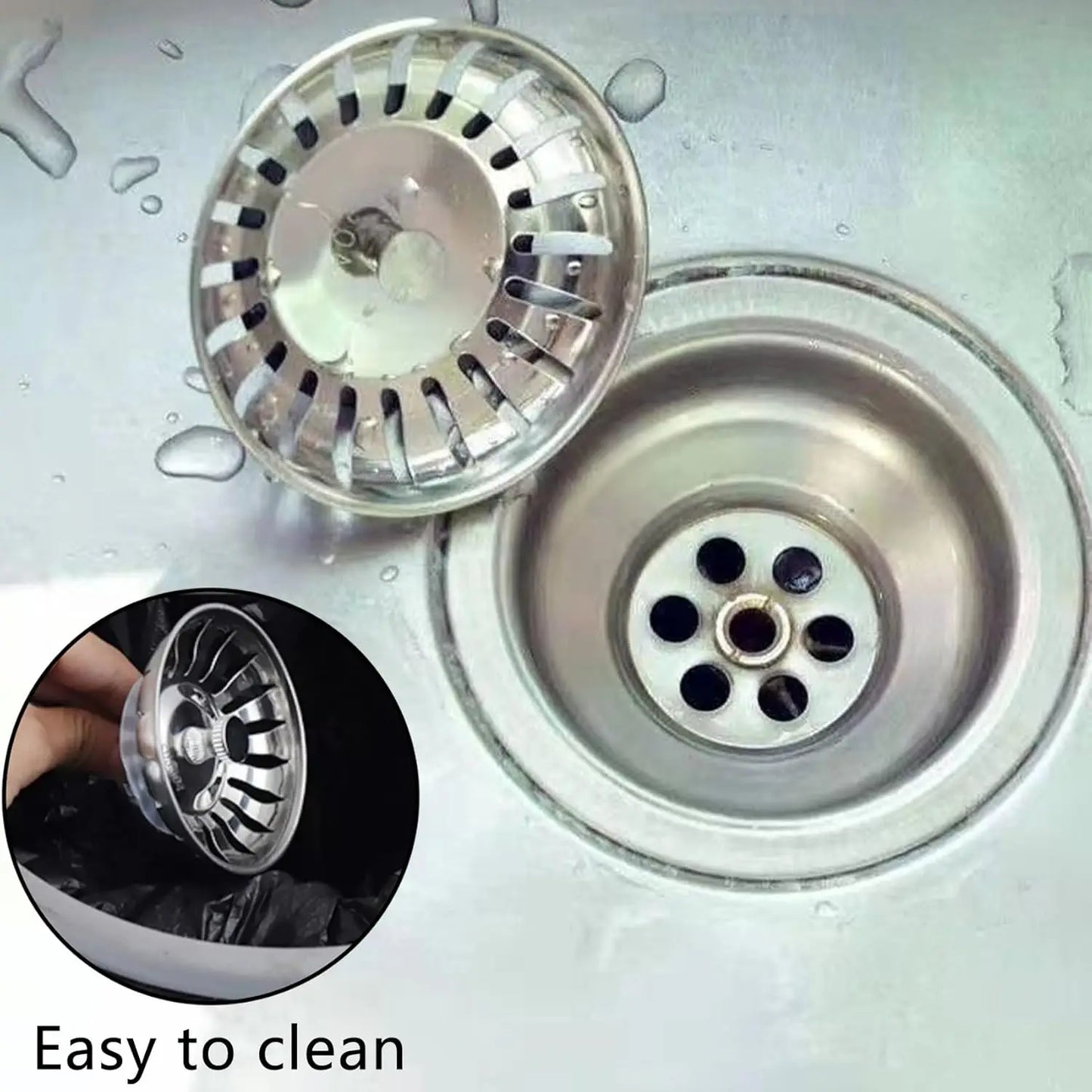 80mm Kitchen Sink Strainer Basket – 2-in-1 Filter & Stopper