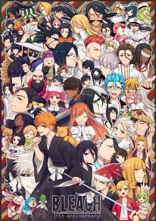 Japan Cartoon Anime Figure Bleach Comic Canvas Painting Posters and Prints Wall Art Pictures for Living Room Decoration Peaceful Pleasures Health and Wellness 2 50x70cm Unframed