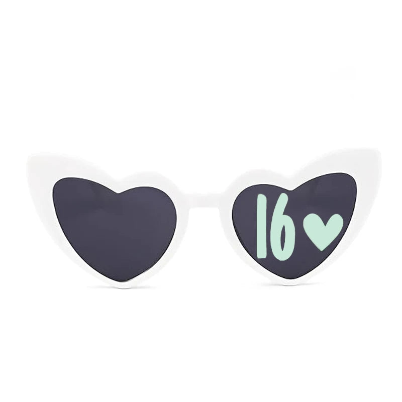 Personalized Heart Sunglasses | Sweet 15 16 Birthday Party Prop