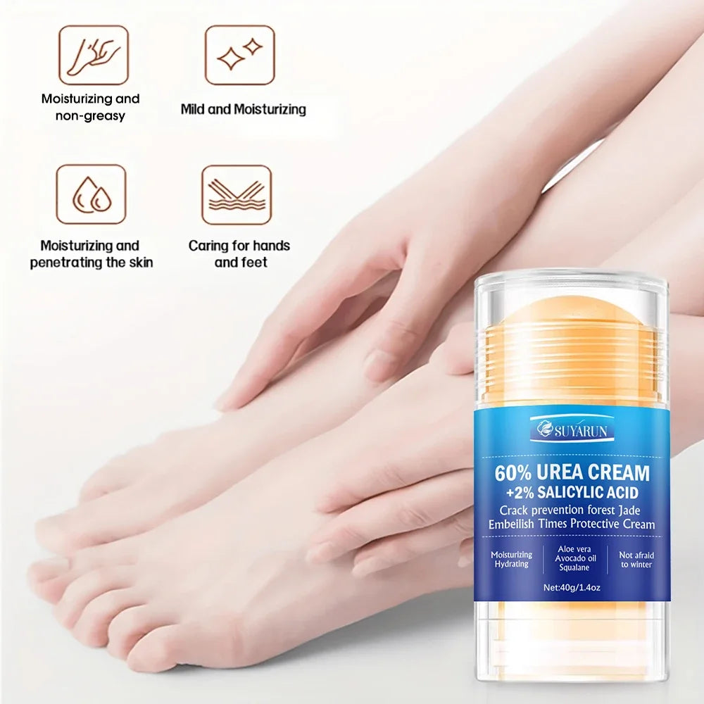 SUYARUN 60% Urea Foot Care Cream Stick - Intensive Cracked Heel Repair, Callus Remover for Dry Feet - Fast Absorbing Foot skin. Peaceful Pleasures Health and Wellness