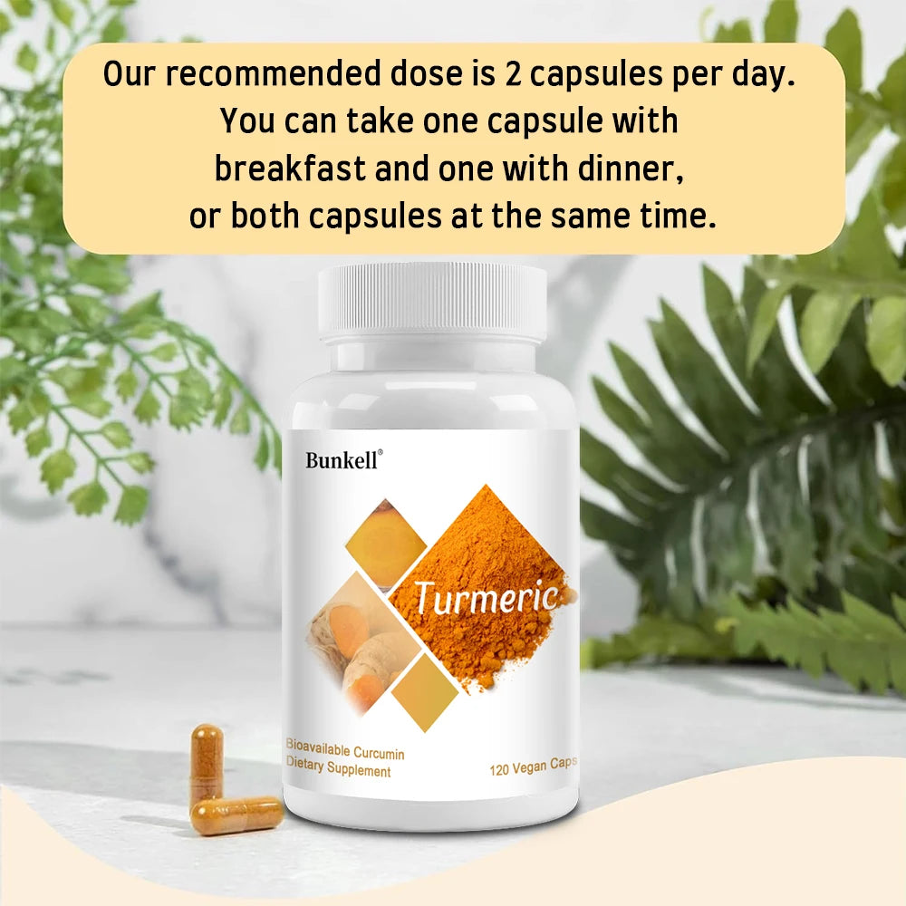Turmeric Curcumin Capsules with 95% Curcuminoids - Natural Joint, Brain & Heart Health Support, Antioxidant, 120 Capsules Peaceful Pleasures Health and Wellness
