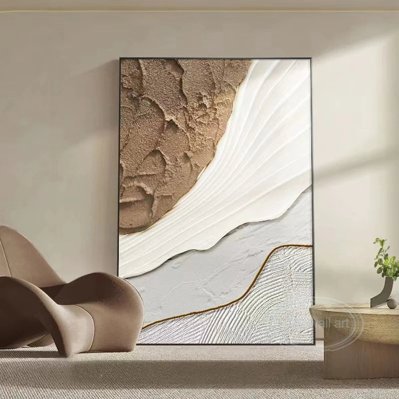 Thick Oil Nordic Abstract Painting Natural Scenery Handmade Oil Painting Home Decoration Painting Bedroom Dining Room Sofa Mural Peaceful Pleasures Health and Wellness No frame 80cmx160cm