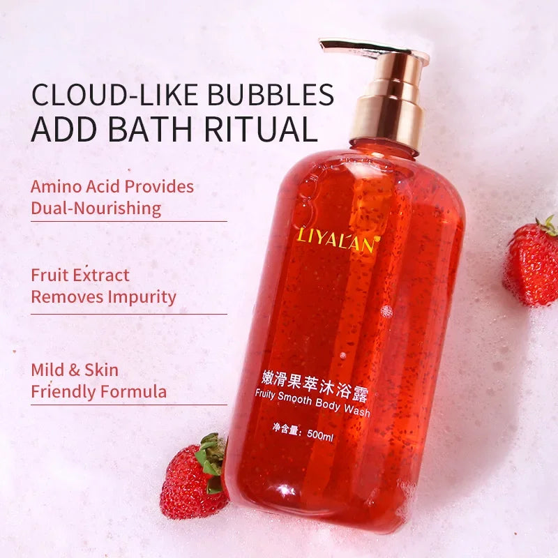 Fruity Smooth Body Wash – Exfoliating Shower Gel Peaceful Pleasures Health and Wellness