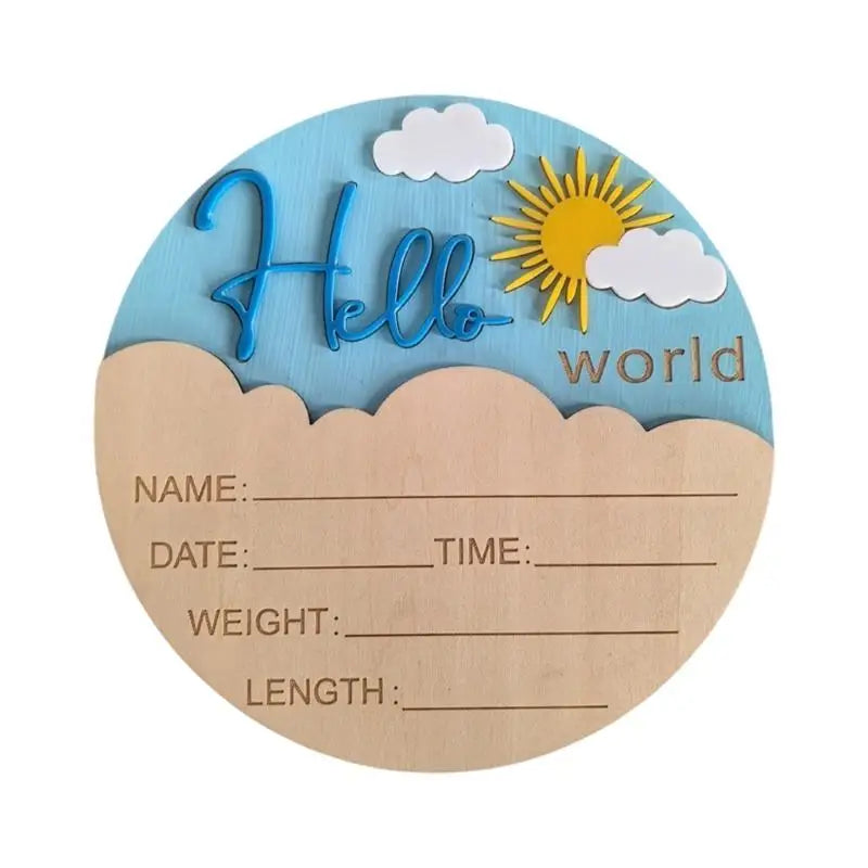 Hello Baby Wooden Sign | Birth Announcement & Nursery Photo Prop