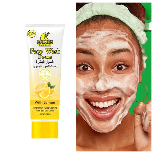 ROUSHUN Lemon Foam Facial Cleanser – Hydrating, Unisex Facial Cleanser Oasis Select