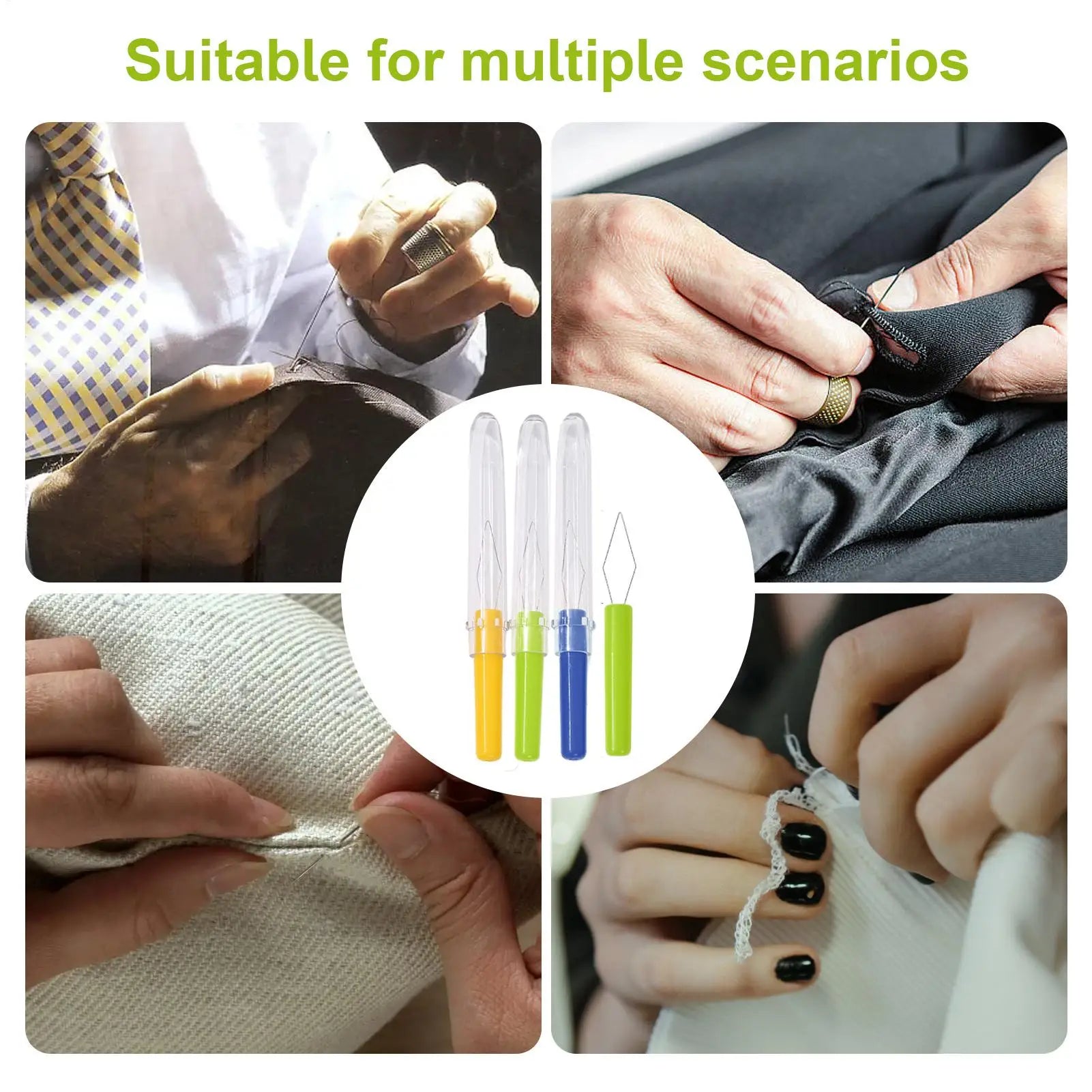 3-Pack Automatic Needle Threader | Hand & Machine Sewing Tool Needle Threader Set Peaceful Pleasures Health and Wellness