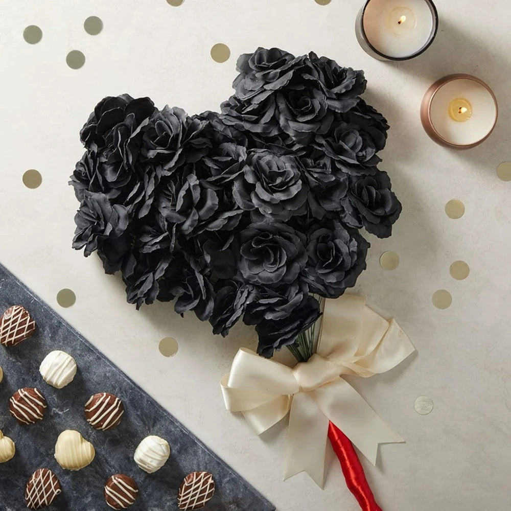 Silk Artificial Rose Heads 50/100pcs – Wedding & Home Decor