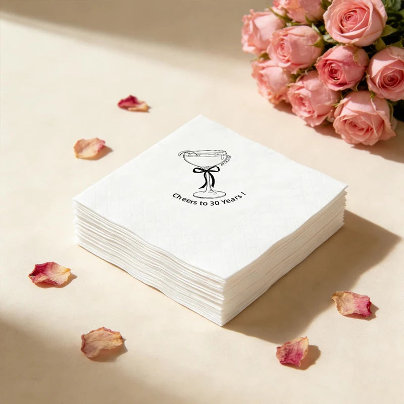 Cheers to 30 Years Paper Napkins | 30th Birthday Party Decor