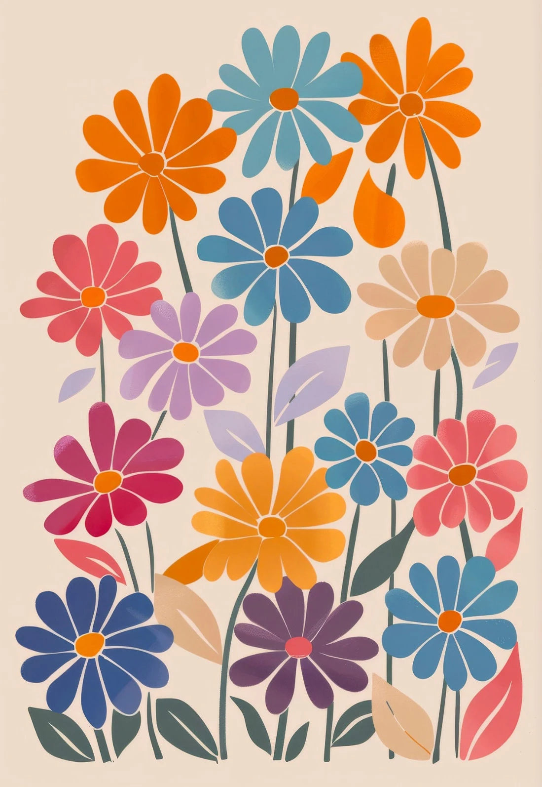 Abstract Floral Canvas Wall Art Print – Modern Botanical Poster Canvas Wall Art Print Peaceful Pleasures Health and Wellness