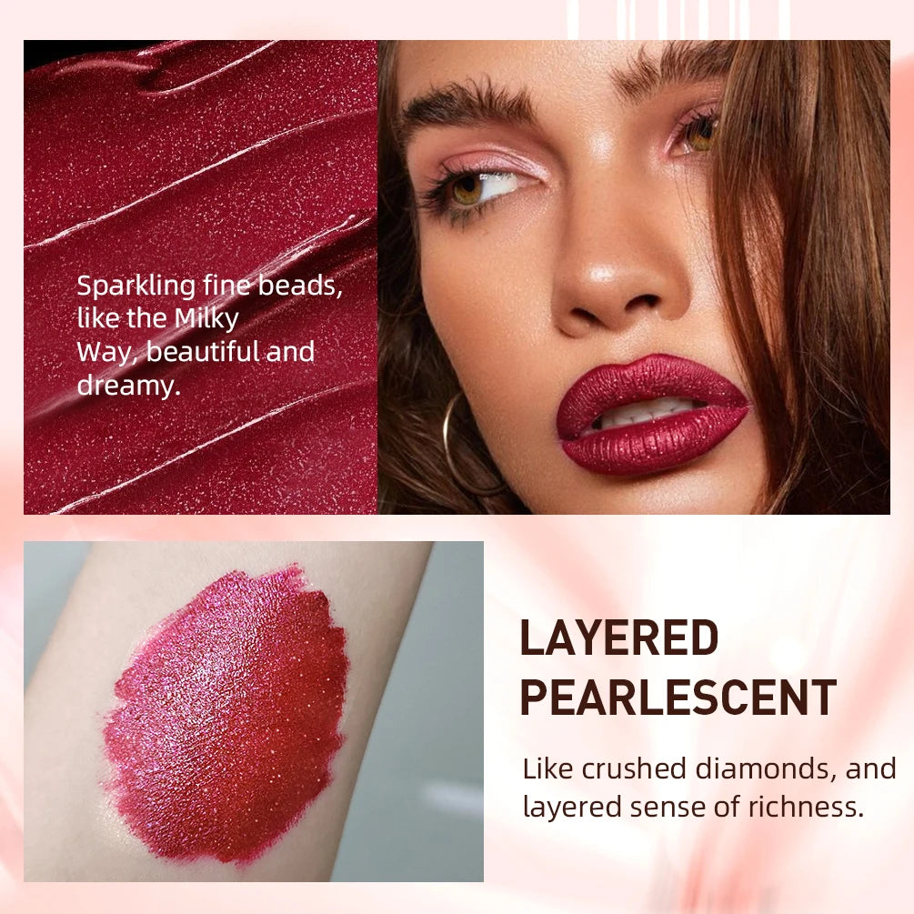 QIBEST Waterproof Diamond Shimmer Glitter Lipgloss Matte Liquid Lipstick Shiny Pearl Lip Glaze Long Lasting LipTint Women Makeup Peaceful Pleasures Health and Wellness