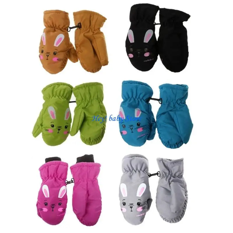 Kids Ski Mittens Windproof Non-Slip Snow Gloves Ages 2–12