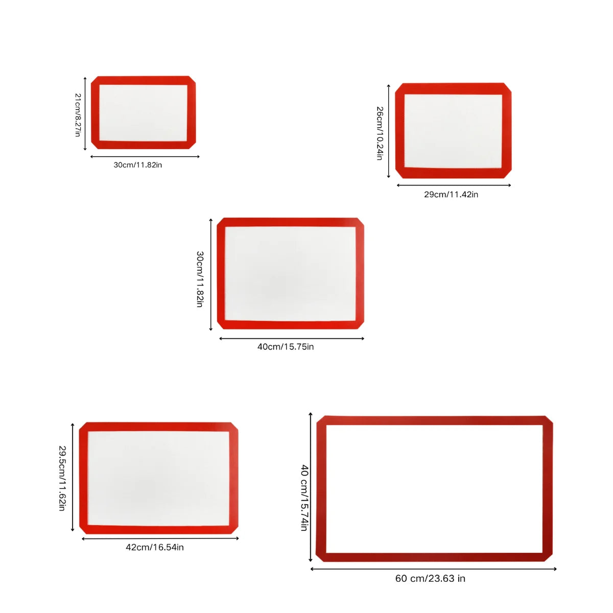 Non-Stick Silicone Baking Mat with Red Border, Reusable and Heat-Resistant, Easy to Clean, Ideal for Every Home Baker's Kitchen Peaceful Pleasures Health and Wellness