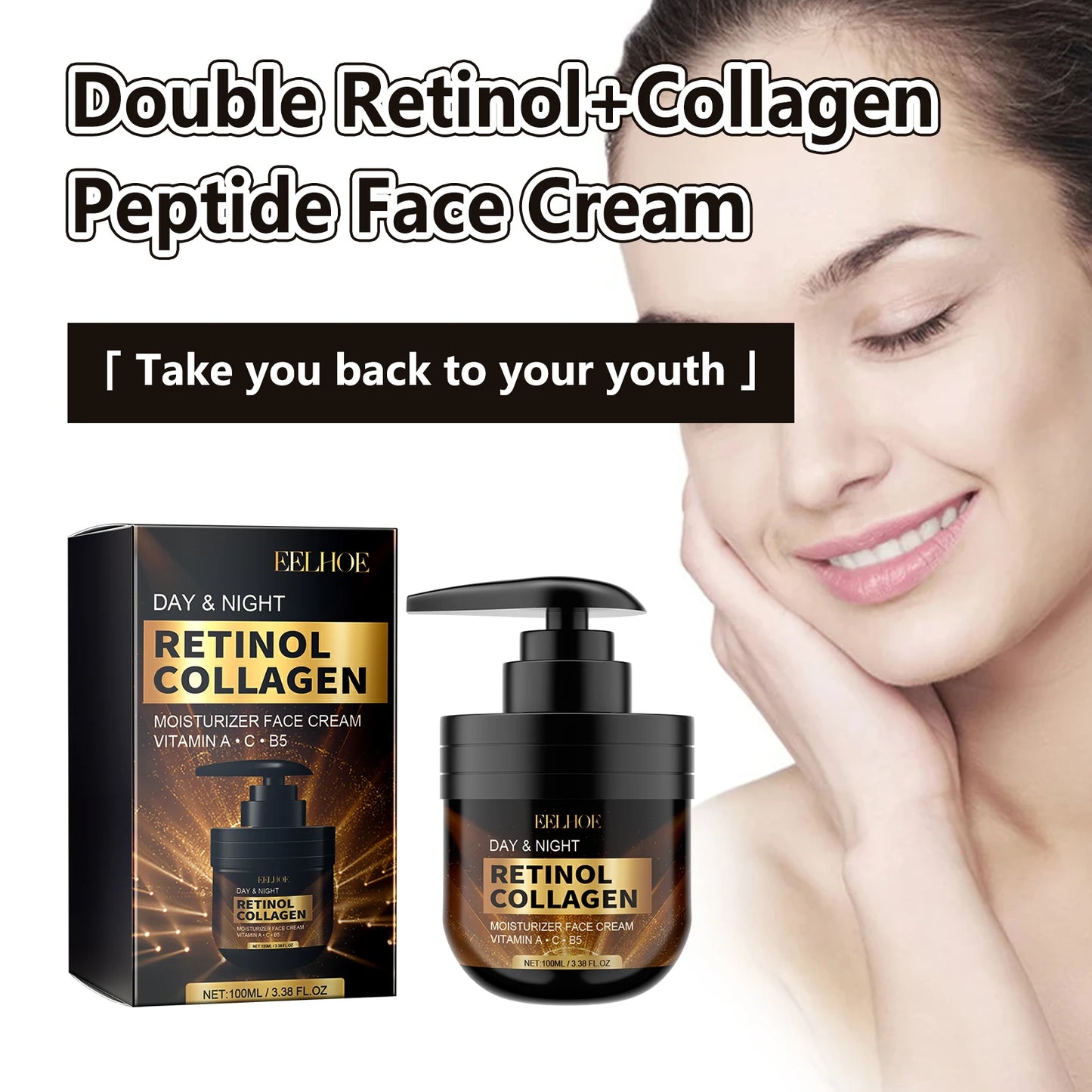 Retinol Face Cream Nourishing Tighten Brightening Skins Fade Dark Spot Wrinkles Day Night Anti Aging Moisturizing Firming Creams Peaceful Pleasures Health and Wellness