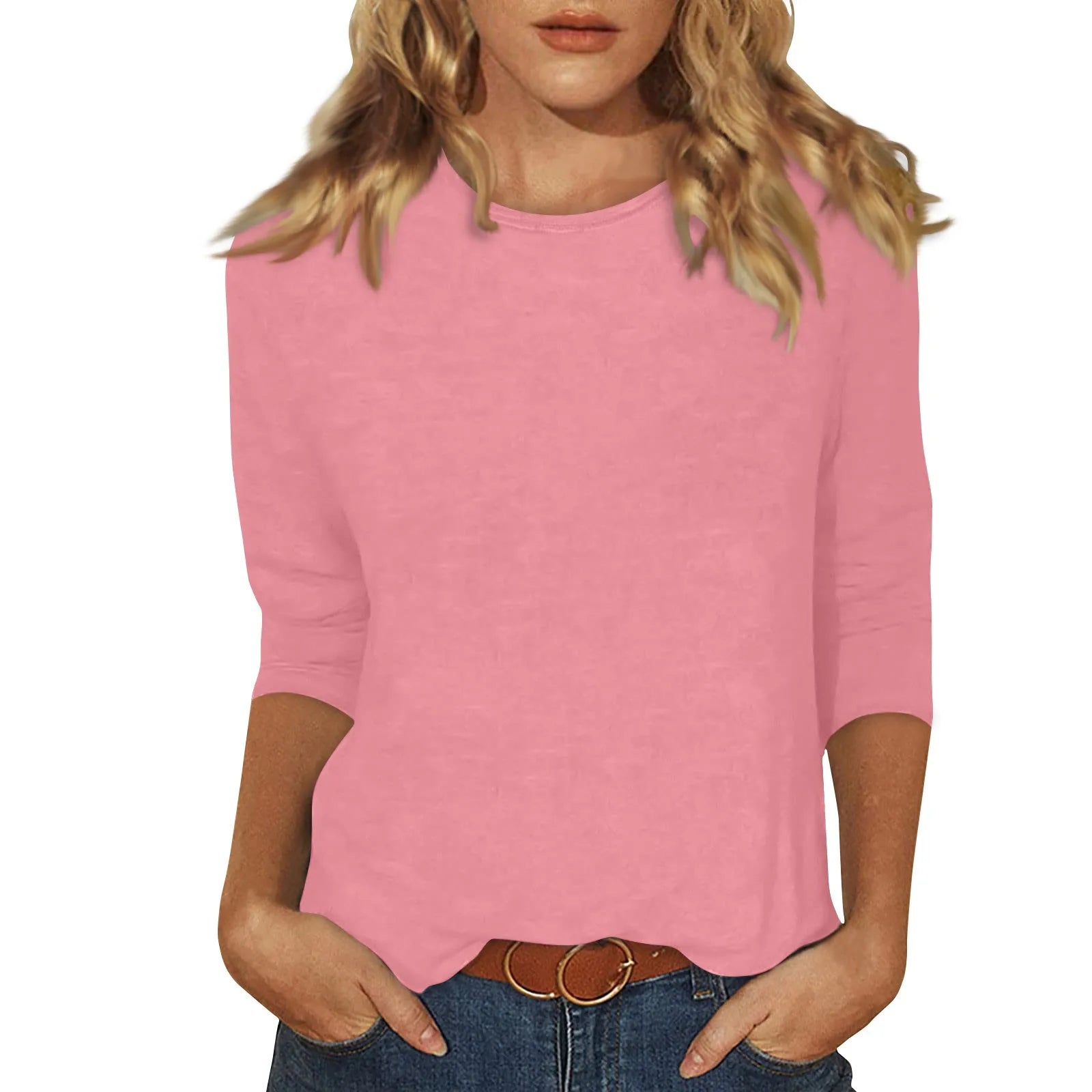 Women Summer Tops Round Neck Three Quarter Sleeve Comfortable Print T Shirt Blouse Women T Shirt muticolor t shirt tops Peaceful Pleasures Health and Wellness