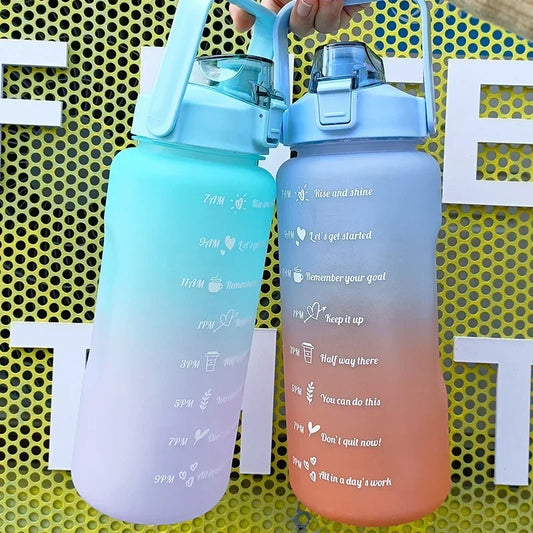2L Motivational Sports Water Bottle | BPA-Free Tritan & Straw Sports Water Bottle Oasis Select