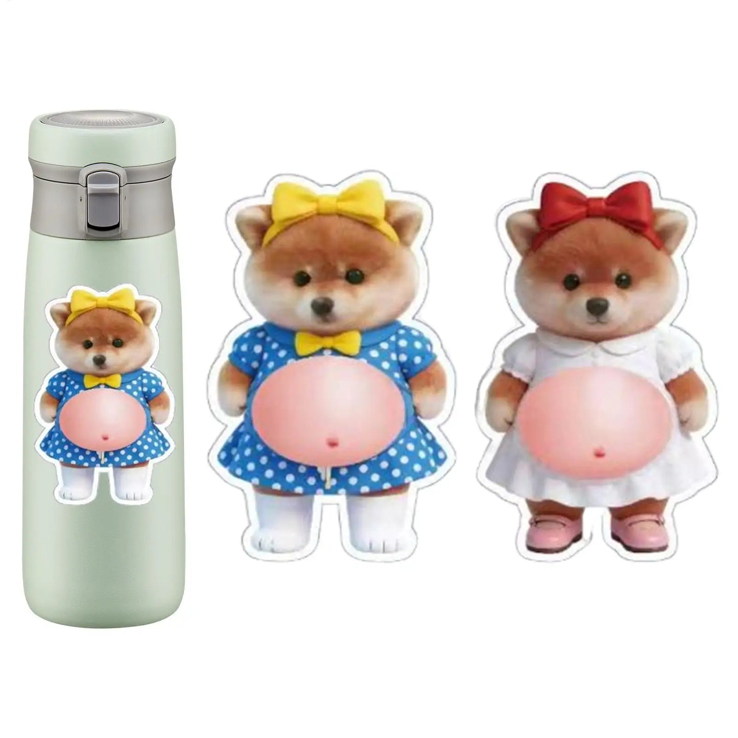 3D Puppy Cartoon Stickers – Squeezable PVC Decals, 2-Pack