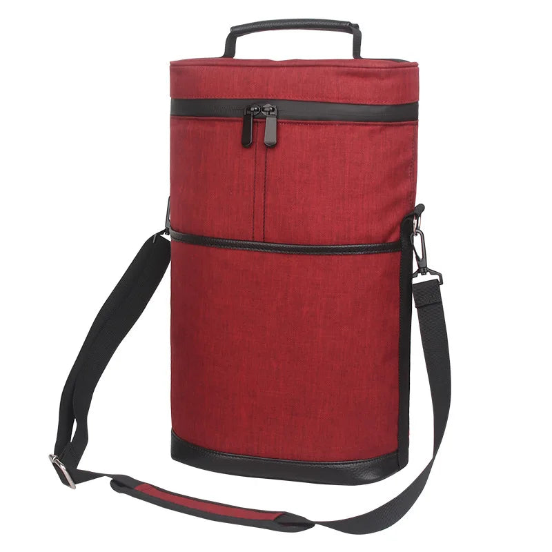 Cooler Bag for 2 Bottles Wine Bag Portable Bucket Carrier with Ice Champagne Picnic Pack Free Shipping Soft Cooler Bottle Opener Peaceful Pleasures Health and Wellness