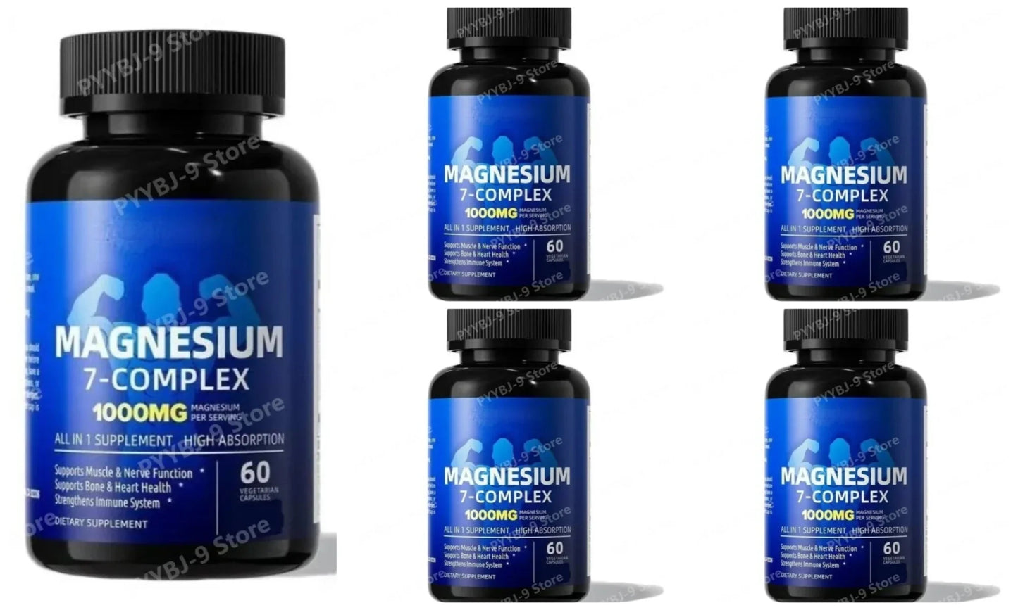 Magnesium 7 Complex 1000mg – Glycinate, Citrate, Zinc, D3 & B6 60ct