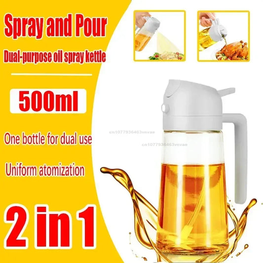 2-in-1 Oil Spray Bottle & Dispenser – 500ml Kitchen Sprayer Oil Spray Bottle Oasis Select