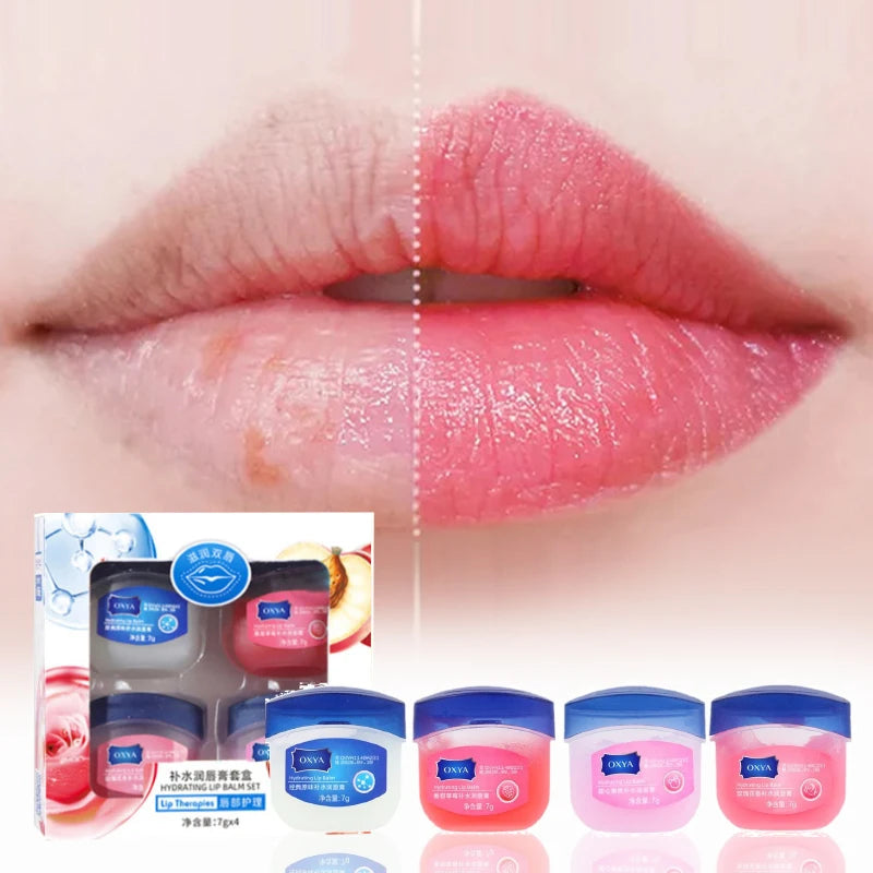 4-Piece Natural Plant Lip Gloss Set – Moisturizing & Whitening