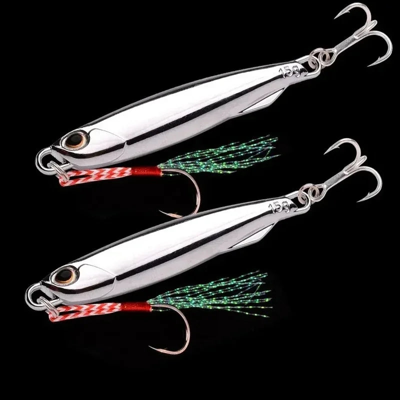 2026 New 10Pcs Metal Jig Lures, 20/30/40g Plating Silvery Bait, Durable Saltwater Sea Fishing Lure for Bass Fishing Peaceful Pleasures Health and Wellness