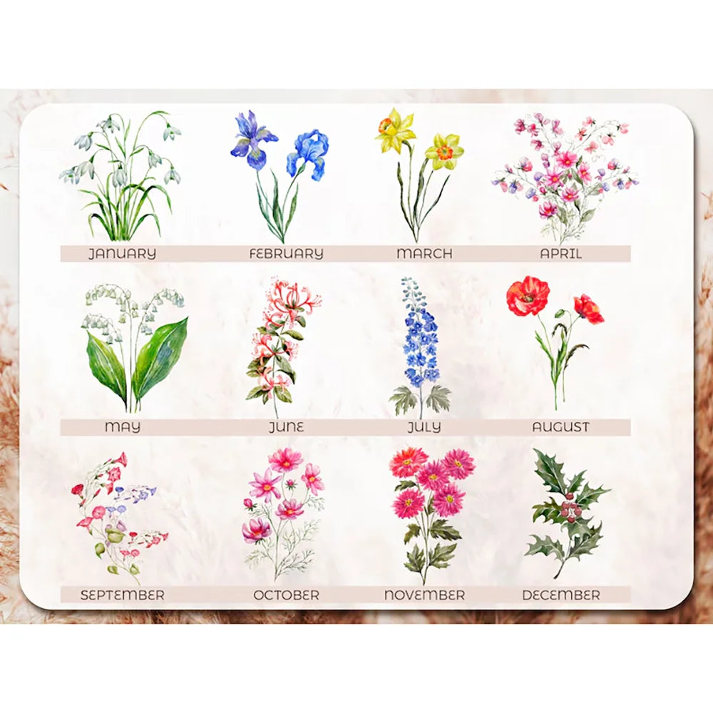 Personalized Birth Flower Canvas Tote Bag | Custom Name Gift