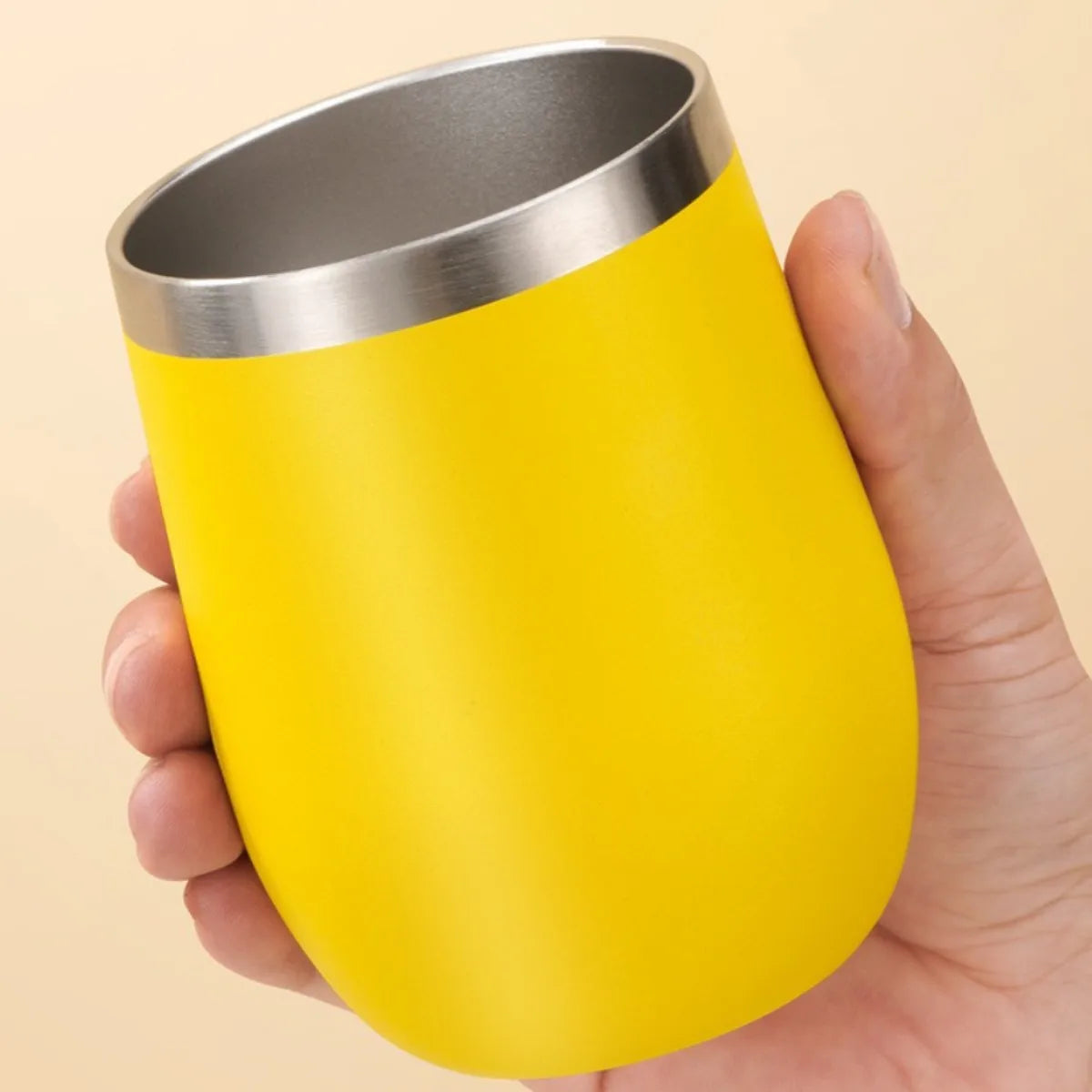 12oz egg cup 304 stainless steel U-shaped egg cup with lid beer cold cup portable eggshell cup Peaceful Pleasures Health and Wellness